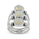 925 Sterling Silver Ethiopian Opal Ring