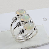 925 Sterling Silver Ethiopian Opal Ring