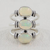 925 Sterling Silver Ethiopian Opal Ring