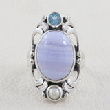 Blue Lace Agate Sterling Silver Ring