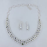 Peridot and Idocrase Gemstone Jewelry Set Necklace