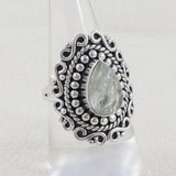 Rough Aquamarine Designer Silver Ring