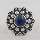 Azurite Malachite Handmade Silver Ring