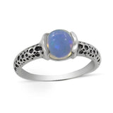 925 Silver Rainbow Moonstone Ring