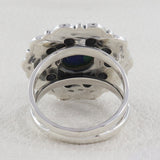 Azurite Malachite Silver Ring