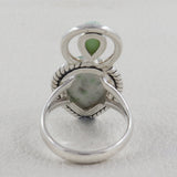 Green Emerald with Green Opal Silver Ring