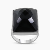 Large Black Onyx Silver Rings