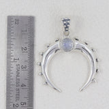 Rainbow Moonstone 925 Sterling Silver Pendant