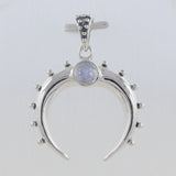 Rainbow Moonstone 925 Sterling Silver Pendant