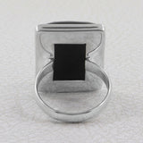 Large Black Onyx Gemstone Silver Ring