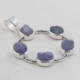 Rough Tanzanite 925 Sterling Silver Pendant