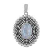 Natural Rainbow Moonstone 925 Silver Pendant