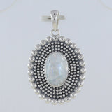 Natural Rainbow Moonstone 925 Silver Pendant