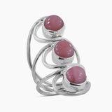 Natural Rainbow Moonstone Silver Rings