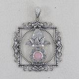 Pink Opal Indian Traditional Kalash Silver Pendant