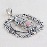 Pink Opal Indian Traditional Kalash Silver Pendant