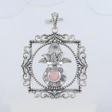 Pink Opal Indian Traditional Kalash Silver Pendant