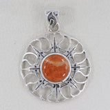 Natural Sponge Coral 925 Sterling Silver Pendant