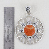 Natural Sponge Coral 925 Sterling Silver Pendant