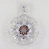 Natural Sponge Coral 925 Sterling Silver Pendant