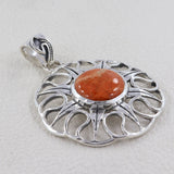 Natural Sponge Coral 925 Sterling Silver Pendant