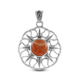 Natural Sponge Coral 925 Sterling Silver Pendant