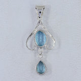 Blue Topaz Gemstone Silver Pendant