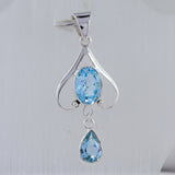 Blue Topaz Gemstone Silver Pendant