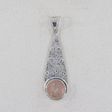 925 Sterling Silver Rose Quartz Pendant