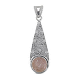 925 Sterling Silver Rose Quartz Pendant