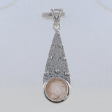 925 Sterling Silver Rose Quartz Pendant