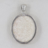 925 Sterling Silver Scolecite Pendant