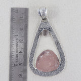 Rose Quartz 925 Sterling Silver Pendant