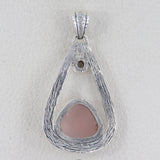 Rose Quartz 925 Sterling Silver Pendant