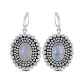 Rainbow Moonstone Silver Earrings