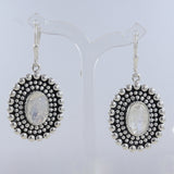 Rainbow Moonstone Silver Earrings