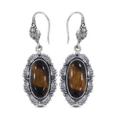 Tiger Eye Silver Earrings