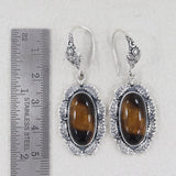 Tiger Eye Silver Earrings