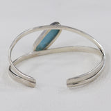 Large Natural Larimar Gemstone Sterling Silver Bangle