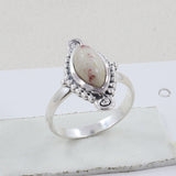 925 Sterling Silver Thulite Gemstone Ring