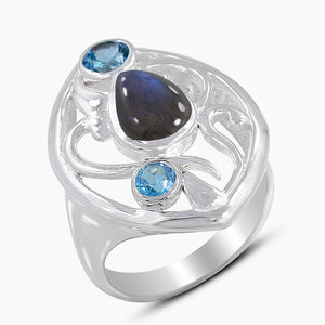 925 Sterling Silver Labradorite Rings