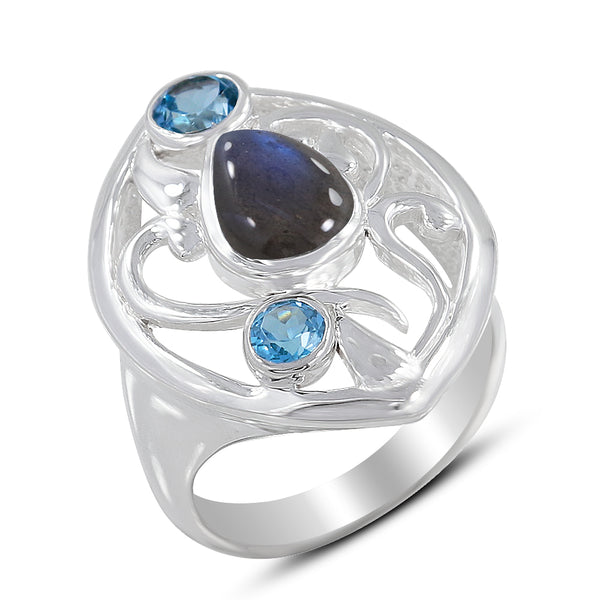 925 Sterling Silver Labradorite Ring