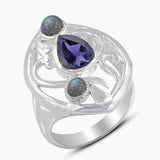 925 Sterling Silver Labradorite Rings