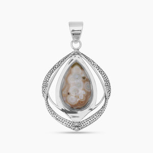 925 Sterling Silver Ocean Jasper Pendants