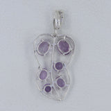 Tourmaline Leaf Silver Pendant