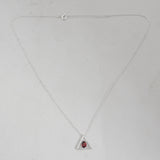 Garnet Silver Minimalist Necklace