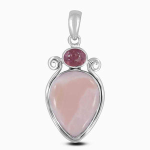 Pink Opal Silver Pendants