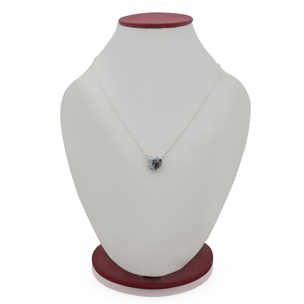 Dendritic Opal Silver Minimalist Necklace