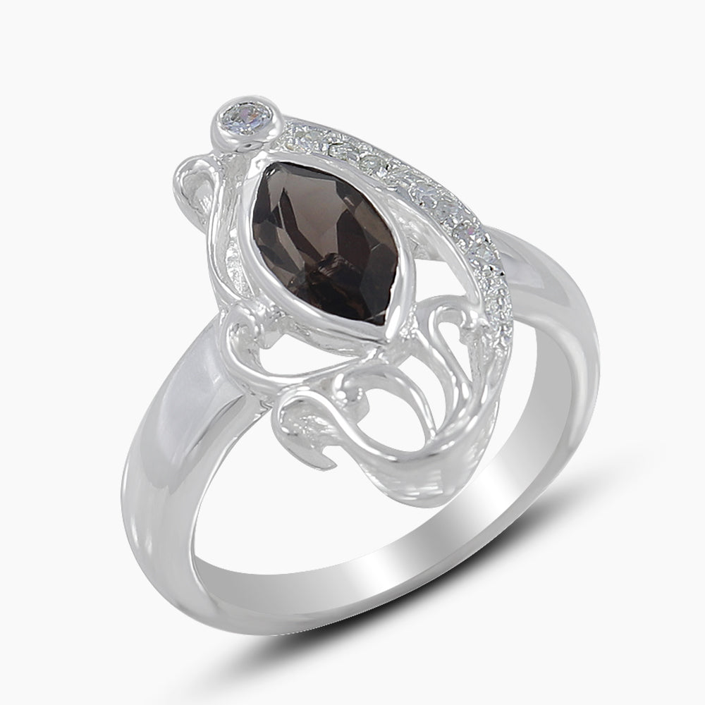 925 Sterling Silver Smoky Quartz Rings