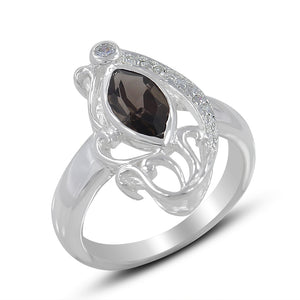 925 Sterling Silver Smoky Quartz Ring